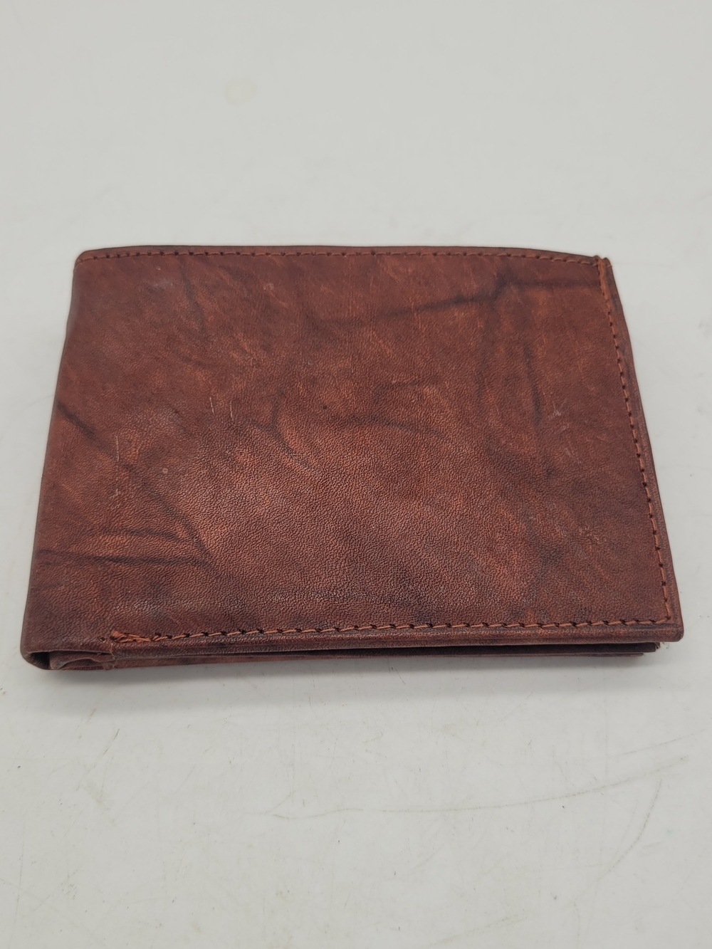 Men's Brown Leather Card & Key Wallet - Slim Bifold